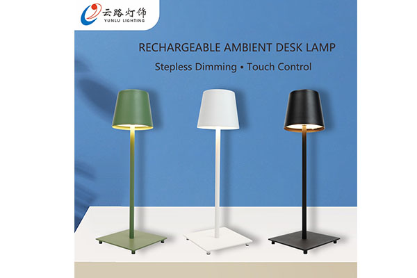 Yunying Rechargeable Desk Lamp IP54 Portable Rechargeable LED Desk Lamp 3-Color Infinitely Dimmable Desk Lamp Suitable For Dinner, Courtyard, Home, Restaurant And Camping