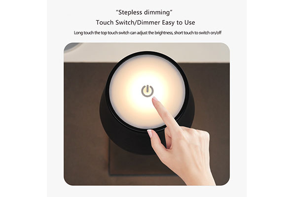 Yunying Rechargeable Desk Lamp IP54 Portable Rechargeable LED Desk Lamp 3-Color Infinitely Dimmable Desk Lamp Suitable For Dinner, Courtyard, Home, Restaurant And Camping