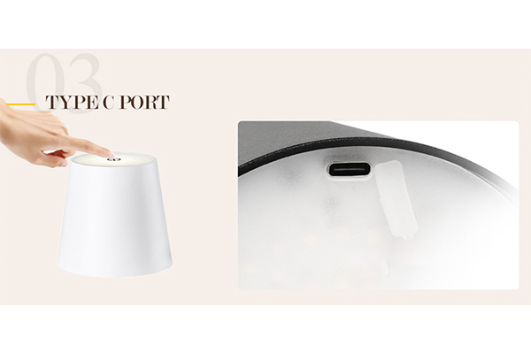 White Rechargeable Desk Lamp Single