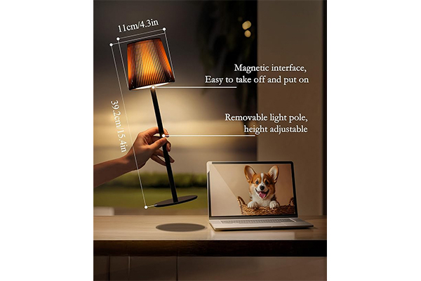 Brown Portable Transparent Charging Desk Lamp